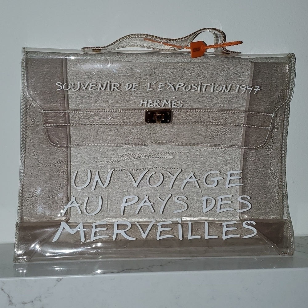 Hermes Vintage Vinyl Clear Kelly Bag Purse